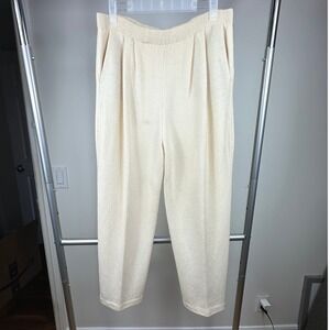 St John Basics Cream Knit Pants Size 2 XS-S Santana Wool Blend  Classic Trousers